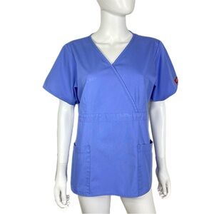 Dickies Medical Women’s EDS Signature Mockwrap Scrub Top - Ceil Blue